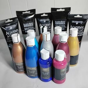 Bundle Of New Acrylic Paints Pre Mixed Pouring Acrylic And Acrylic Mediums